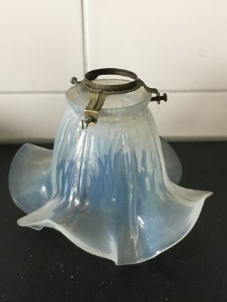 Art Deco / Art Nouveau Antique Vaseline Glass Lamp Shade