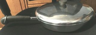 Vintage Revere Ware Copper Clad 12 " Stainless Skillet Fry Pan W/lid,  Clinton Usa