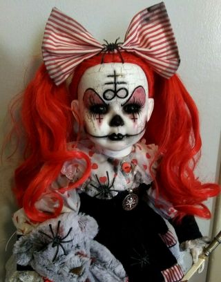 Creepy Horror Ooak 26 " Raggedy Clown Doll 