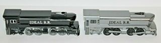 Vintage 2 Plastic Ideal Usa R.  R.  Toy Black & Gray Train Engines