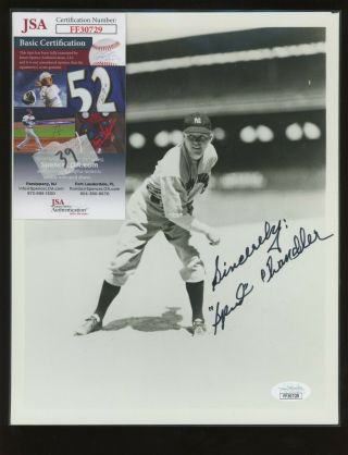 Spud Chandler Signed 8x10 Photo York Yankees Autograph Auto Jsa