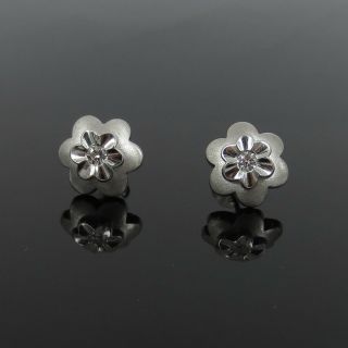 Gerard 0.  20ct De/vs Perfect Cut Diamond & 18k White Gold Flower Stud Earrings