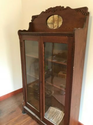 Antique Bookcase Glass Doors
