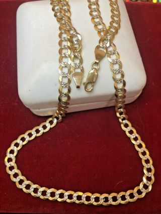 Estate Vintage 14k White & Yellow Gold Chain Necklace Designer Signed Ej 20 