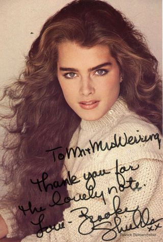 Brooke Shields Signed Color Photo To Friends