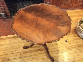 Antique Pie Crust Table,  Mahogany With Tilt Top.  30 1/2” Diameter X 28” Tall