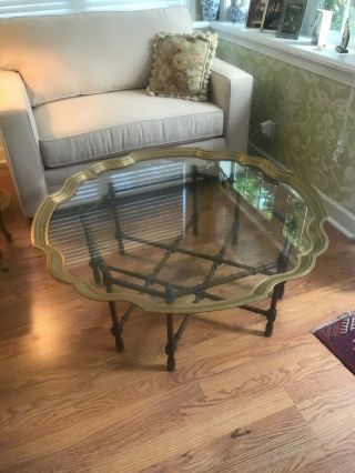 Vintage 1960 - 70 Faux Bamboo Wood Coffee Table Local Pick Up Or Delivery Only