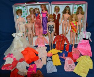 Vintage Barbie & Friends Dolls,  Clothing And Tlc Doll Case