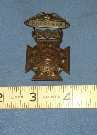 Pre - Wwi York National Guard Marksman Medal Dieges & Clunst