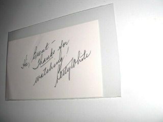 Betty White Actress Signed Autograph Index Card