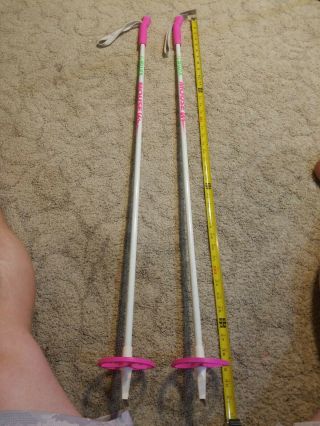 Slalom Ski Poles Swix Mouse Vintage 42 Inch Pink Green