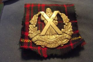 Ww Ii/pre/ww Ii Cap Badge To The Queens Own Cameron Highlanders Of Canada