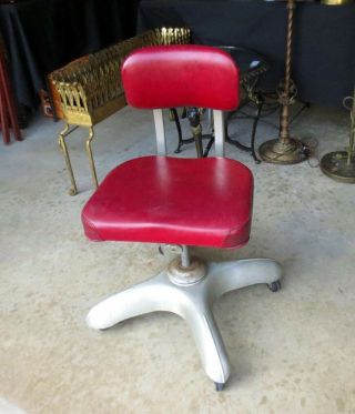 Vintage Mid Century Modern Industrial Art Metal Desk Office Chair Propeller Base