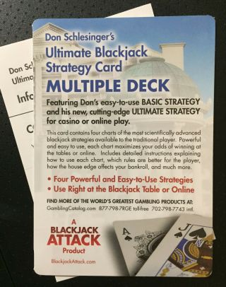 Blackjack Basic Strategy Cards By Don Schlesinger: Multiple Deck -