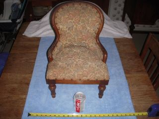 VICTORIAN Salesman Sample Parlor Chair Antique With Floral Design (CUTE) 2
