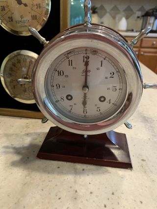 Vintage Schatz Nautical Ships Bell Clock,  and Welby Wall Barometer and Other 2