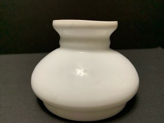 Mini Milk Glass Oil Lamp Shade 4x3 " For Miniature Kerosene Lamp 3.  5 " Fitter