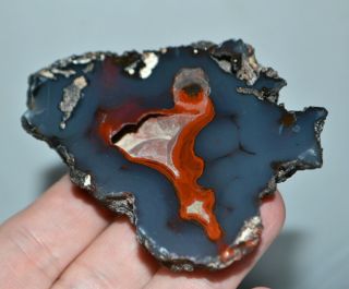 85 Mm Blue Crater Agate Red Fox Botryoidal Orellanita From Patagonia Argentina