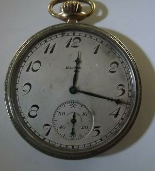 Elgin Pocket Watch Circa 1927 Silveroid Case With Gold Filled Frame