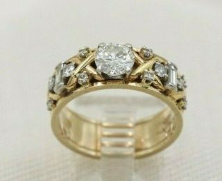 Vintage Teufel 14k Gold Diamond Band Ladies Ring 1ctw