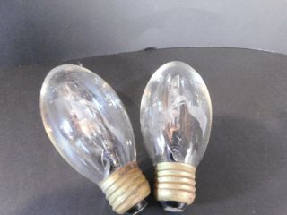 Vintage 2 Experimental Ge 75 Watt Mercury Clear Light Bulbs