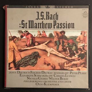 Js Bach St Matthew Passion (angel Sel 3599 5lp Stereo Box Set) Klemperer