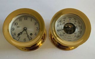 Chelsea Vintage Ship’s Bell Clock & Barometer Set 4” Dial Ca.  I Think It’s 1977
