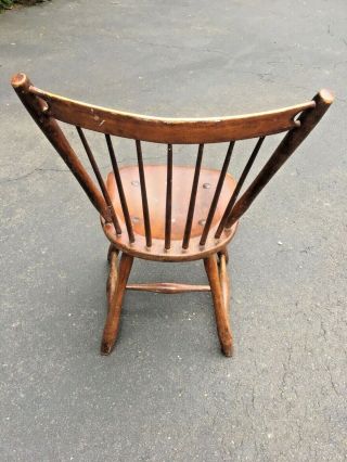 Antique B & S Co Hickory Spindle back Shaker style chair unusual splash back 2