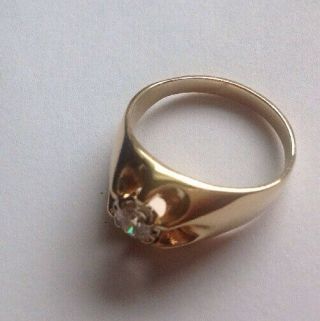 Vintage Engagement Ring Russian Diamond / Gold 14 K / 585 - Rose Gold