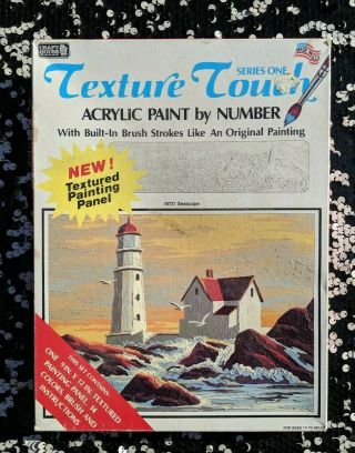 Vintage Paint - By - Number Texture Touch Acrylic Still " Seascapes "