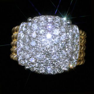 2.  1ct 100 Natural Diamond 14k Gold Vintage Cluster Ring Effect 5ct Rwg132 - 8