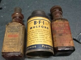Three Vintage 1941 & 1944 The Old Corner Drug Store Medicine Bottle