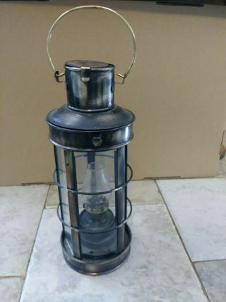 Hand Held Metal Oil Kerosene Small Lamp,  Metal With Clear Glass