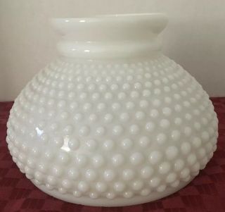 Vintage Hobnail White Milk Glass Hurricane Table Lamp Shade 7 " Fitter