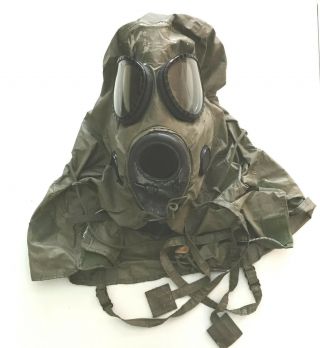 Gas Mask Full Hood Us Military Vintage 1960 