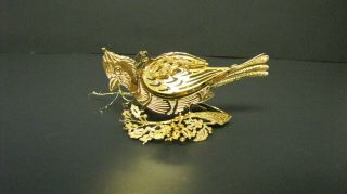 Vintage Danbury 23k Gold Plated 1999 Ornament Cardinal Bird