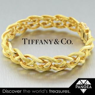 Tiffany & Co France 18k Yellow Gold Braided Bracelet 7 "