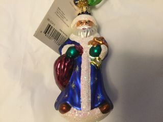 Christopher Radko Petite Pere Noel Santa Christmas Glass Ornament