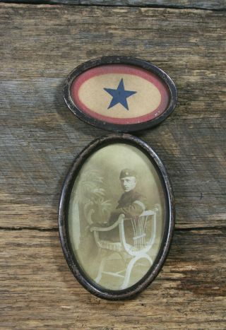 Two - Piece Service Star Frame With Rppc Photo Of Id 