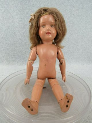 15 " Antique Wooden Jointed Schoenhut Miss Dolly Doll Pat 