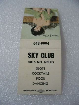 Las Vegas Rare Htf Sky Club Casino Club Bar Lounge Restaurant Girly Matchbook