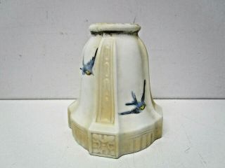 Vintage Porcelain Light Shade With Bluebirds