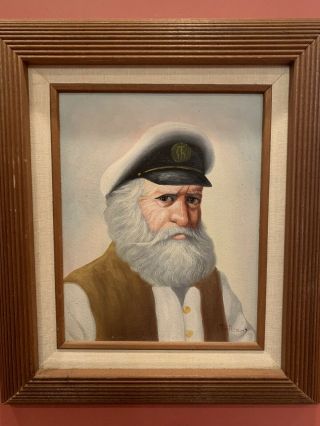 Vintage,  David Pelbam Painting,  Sea Captain,  Oil On Canvas,  Portrait