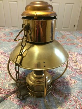 Brass Nautical Trawler Ship Oil Lamp Made In Holland By Dehaan Rotterdam.
