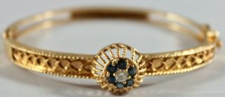 Antique Victorian Etruscan 14k Gold Bangle Bracelet
