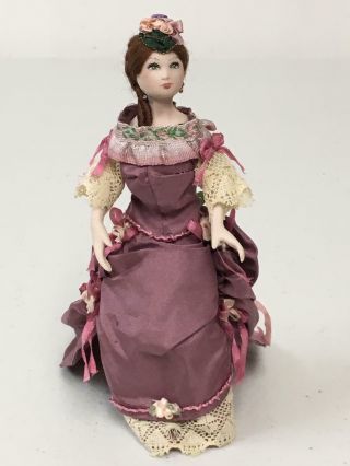Vintage Dollhouse Miniature Victorian Lady Porcelain Doll Deidre Spann