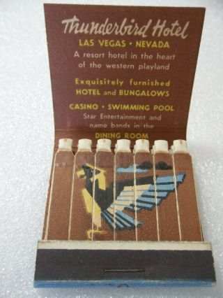 Las Vegas Rare Feature Thunderbird Hotel Casino Club Rest Bar Lounge Matchbook
