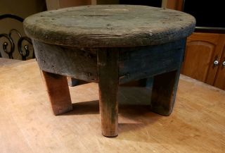 Primitive Rustic Goat Milking/ Foot Stool / Plant Stand