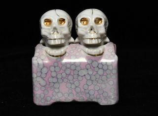 Vintage Empress Skull Nodders Salt And Pepper Shakers Great Halloween Gift