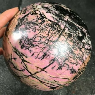 10.  84lb Gem Rhodonite Sphere Rare Red Gemstone Crystal Ball Brazil - 4815
